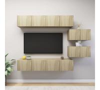 Vidaxl Ensemble De Meuble Tv 6 Pcs Chêne Sonoma Bois D'ingénierie Multicolore