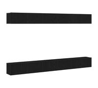vidaXL Meuble TV 6 pièces Chêne Noir Bois d'ingénierie Rangement spacieux pour chez toi Salon Moderne Étagère à Montage Mural Design Contemporain Gain de Place