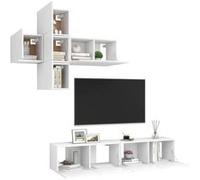 Ensemble de meuble TV 7 pcs Blanc Aggloméré