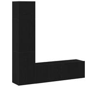 vidaXL Ensemble de Meuble TV Mural 3 pièces en Bois d'ingénierie chêne Noir