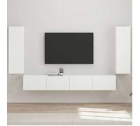 vidaXL Ensemble de meuble TV mural 4 pc Blanc brillant 3408929