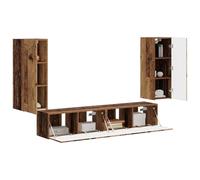 vidaXL Ensemble meuble TV mural 4 pcs Bois ancien & bois d'ingénierie – Moderne pour salon