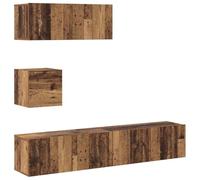 vidaXL Ensemble de meuble TV mural 4 pièces Vieux bois, bois d'ingénierie