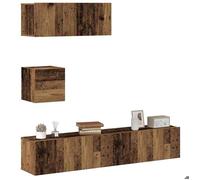 vidaXL Ensemble de meuble TV mural 4 pcs vieux bois bois d'ingénierie, meuble TV, meuble multimédia, console TV, meuble 3329155