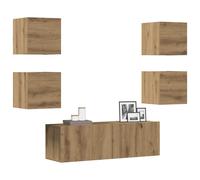 Vidaxl Ensemble De Meuble Tv Mural 5 Pcs Chêne Artisanal