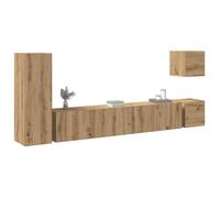 vidaXL Ensemble de Meuble TV Mural 5 pcs chêne Artisanal, Meuble TV, Meuble multimédia, Console TV, Meuble HiFi, Centre de Divertissement