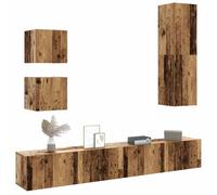 Vidaxl Ensemble De Meuble Tv Mural 5 Pcs Vieux Bois Bois D'ingénierie Marron