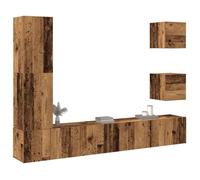 vidaXL Ensemble de meuble TV mural 5 pcs vieux bois bois d'ingénierie, meuble tv, meuble multimédia, console tv, meuble 3329201