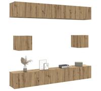 vidaXL Ensemble de meuble TV mural 6 pcs chêne artisanal, meuble TV, meuble multimédia, console TV, meuble hifi, centre de 3328992