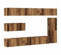 vidaXL Ensemble de meuble TV mural 7 pcs – vieux bois (bois d'ingénierie)