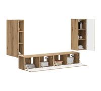 vidaXL Ensemble meuble TV mural 4 pcs – Montage mural – Chêne artisanal – 78,5 x 30 x 29,5 cm