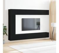 Vidaxl Ensemble De Meuble Tv Murale 7 Pièces En Bois Noir Et Chêne Noir