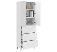 vidaXL Ensemble de Meubles 2 pcs Blanc Brillant 66 x 34,5 x 90 cm, Armoire de Rangement Tendance, Organisateur de Bureau Moderne, étagère Fonctionnelle, Meuble pour Salon et Plus