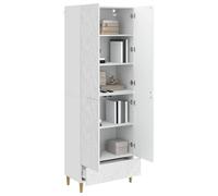 vidaXL Ensemble de Meubles 2 pcs Blanc Brillant Bois d'ingénierie, Ensemble de Meubles de Bureau Chic, Salon Moderne, déco Fonctionnelle, Compact et stylé pour Tous Les espaces