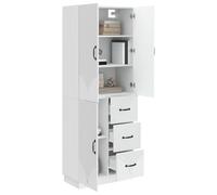 vidaXL Ensemble de Meubles 2 pcs Blanc Brillant Bois d'ingénierie, Un Ensemble de mobilier Moderne, Salon Chic, Rangement Efficace, déco stylée, Solution Polyvalente