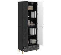 vidaXL Ensemble de Meubles 2 pcs Noir Bois d'ingénierie, Ensemble de Meubles de Bureau Chic, Salon Moderne, déco Fonctionnelle, Compact et stylé pour Tous Les espaces
