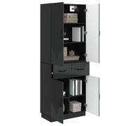vidaXL Ensemble de Meubles 2 pcs Noir Bois d'ingénierie, Installation Flexible, Meubles Modernes, Gain de Place, Confortables et Parfaits pour l'extérieur
