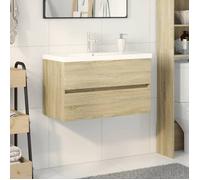 vidaXL Ensemble de meubles de bain 2pcs céramique et bois d'ingénierie, armoire de salle de bain, meuble de salle de bain, 3307659