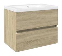 vidaXL Ensemble de Meubles de Bain 2pcs céramique et Bois d'ingénierie, Armoire de Salle de Bain, Meuble de Salle de Bain, Meuble de vestiaire