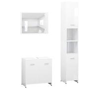 Vidaxl Ensemble De Meubles De Bain 3 Pcs Blanc Bois D'ingénierie Blanc