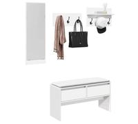vidaXL Ensemble de meubles de couloir 4 pcs blanc bois d'ingénierie, meuble de rangement de couloir, garde-robe du couloir, 847919