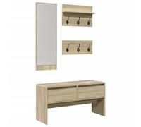 vidaXL Ensemble de meubles de couloir 4 pcs chêne Sonoma avec banc