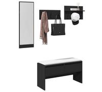 Vidaxl Ensemble De Meubles De Couloir 4 Pcs Noir Bois D'ingénierie Marron