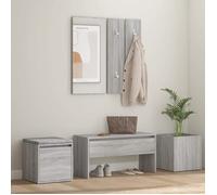 Vidaxl Ensemble De Meubles De Couloir Sonoma Gris Bois D'ingénierie Marron