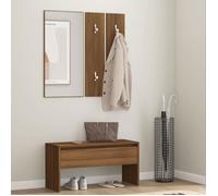 vidaXL Ensemble de Meubles de Couloir Banc d'Entrée Panneau de Portemanteau Organisateur Rangement Intérieur Chêne Marron 820480
