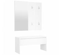 vidaXL Ensemble de meubles de couloir 808783 – Banc avec rangement, miroir et portemanteau – Blanc