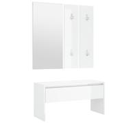 Vidaxl Ensemble De Meubles De Couloir Blanc Brillant Bois D'ingénierie Blanc