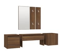 Vidaxl Ensemble De Meubles De Couloir Chêne Marron Bois D'ingénierie Marron