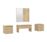 Vidaxl Ensemble De Meubles De Couloir Chêne Sonoma Bois D'ingénierie Marron
