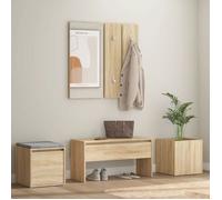 Vidaxl Ensemble De Meubles De Couloir Chêne Sonoma Bois D'ingénierie Marron