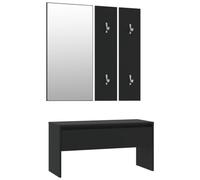 vidaXL Ensemble de Meubles de Couloir Noir Bois d'ingénierie