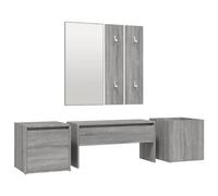 Vidaxl Ensemble De Meubles De Couloir Sonoma Gris Bois D'ingénierie Marron