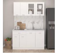 vidaXL Ensemble de 4 meubles de cuisine Lyon – bois d'ingénierie blanc
