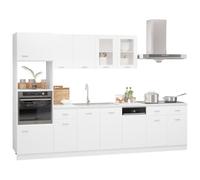 vidaXL Ensemble de Meubles de Cuisine 7 pcs Armoires de Rangement Ensemble d'Equipement de Cuisine Meubles de Rangement Maison Blanc Aggloméré