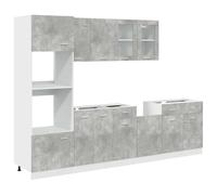 vidaXL Ensemble de Meubles de Cuisine 7 pièces Lyon en Bois d'ingénierie Gris béton