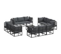 vidaXL Ensemble de Meubles de Jardin - Canapés modulaires stylés pour Ton Patio ou ta terrasse, en Aluminium Qui résiste aux intempéries et en Textilène Cosy.