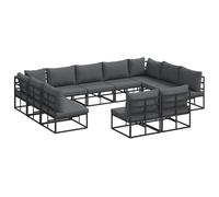 vidaXL Ensemble de Meubles de Jardin - idéal pour ta terrasse ou Ton Patio, avec des Coussins modulables fournis. Fait en Aluminium résistant aux intempéries, Donc Super Durable.