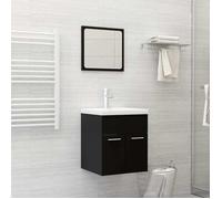 vidaXL Ensemble de Meubles de Salle de Bain 2 pcs Armoire de Rangement Miroir Mural Placard de Salle de Bain Armoire de 804774