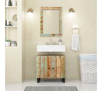 Vidaxl Ensemble De Meubles De Salle De Bain 2 Pcs Bois Massif Récupéré Marron