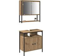 vidaXL Ensemble de meubles de salle de bain 2 pcs brun 60 x 30 x 60 cm bois composite