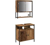 vidaXL Ensemble de meubles de salle de bain 2 pcs brun 60 x 30 x 60 cm bois composite