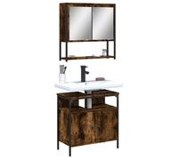 vidaXL Ensemble de meubles de salle de bain 3214657 2 pcs chêne fumé Marron G