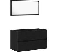 vidaXL Ensemble de meubles de salle de bain 2 pcs chêne noir 80 x 38.5 x 45 cm