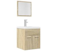 Vidaxl Ensemble De Meubles De Salle De Bain 2 Pcs Chêne Sonoma