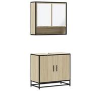 vidaXL Ensemble de Meubles de Salle de Bain 2 pcs chêne Sonoma, Armoire de Rangement, Armoire de Bain, Meuble de Toilette