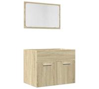 vidaXL Ensemble de Meubles de Salle de Bain 2 pcs chêne Sonoma, Armoire de Salle de Bain, Armoire de Bain, Meuble-lavabo de Salle de Bain